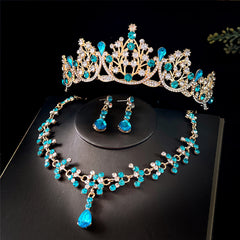 Green Crown Necklace Ear Pin