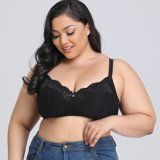 British size outer size large size bra ultra-thin lace black sexy underwear bra cross-border supply 38-50FGH