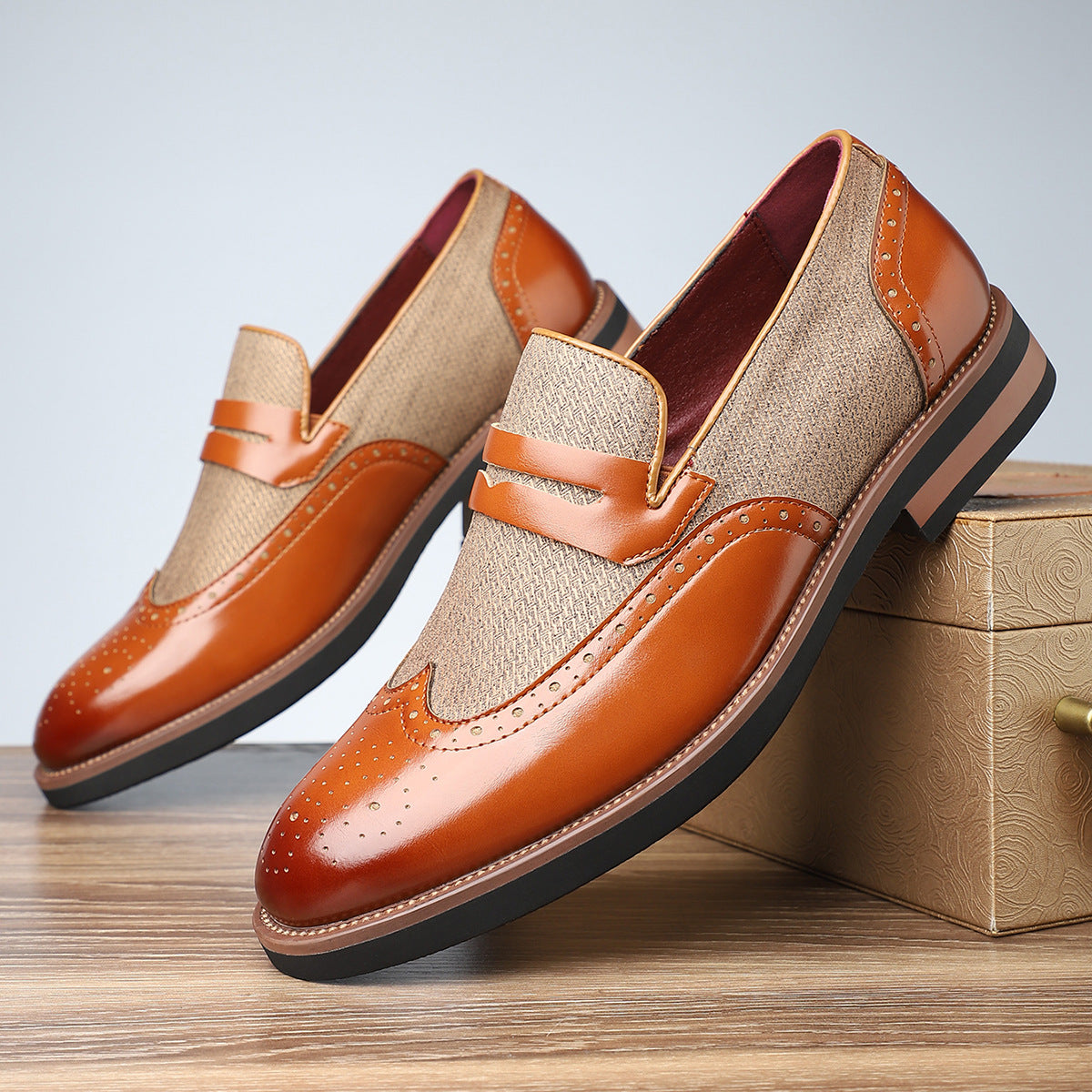 British-style business casual leather shoes