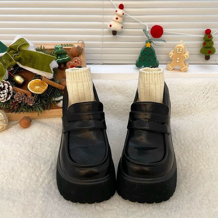 British-style uniform high heels