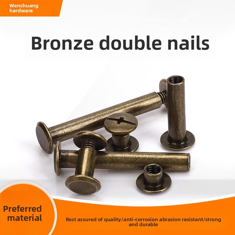 Bronze Ledger Nail Screws for Photo Albums and Recipe Books