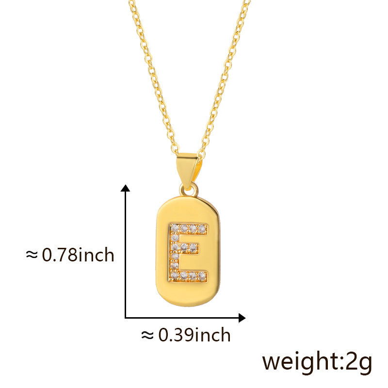 Bronze Letter Zircon Pendant