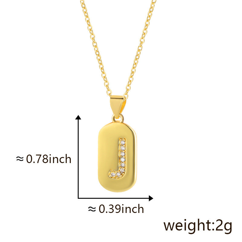 Bronze Letter Zircon Pendant