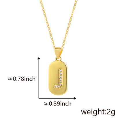 Bronze Letter Zircon Pendant