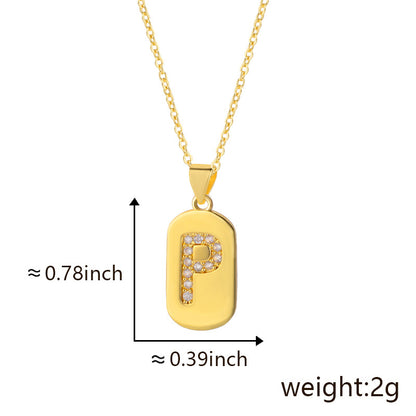 Bronze Letter Zircon Pendant