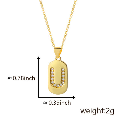 Bronze Letter Zircon Pendant