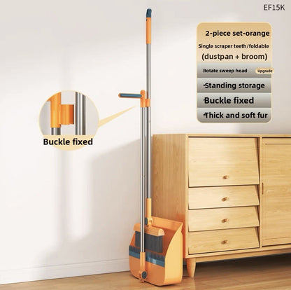 Broom Dustpan suit Combination Household Broom Wiper Non-stick Hair-setting Dustpan Sweeping Artifact Garbage Shovel Broom