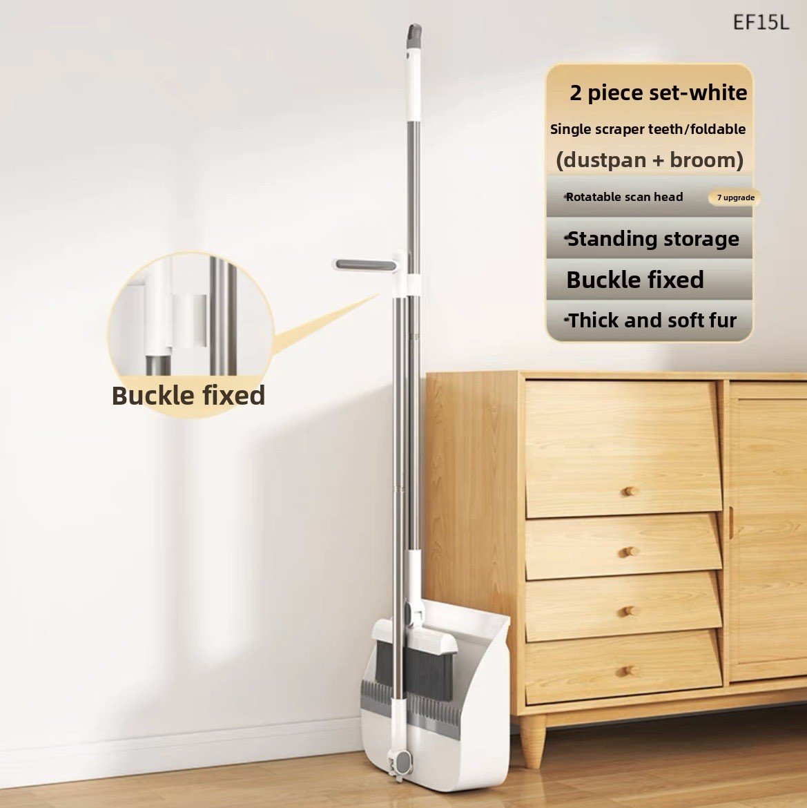 Broom Dustpan suit Combination Household Broom Wiper Non-stick Hair-setting Dustpan Sweeping Artifact Garbage Shovel Broom