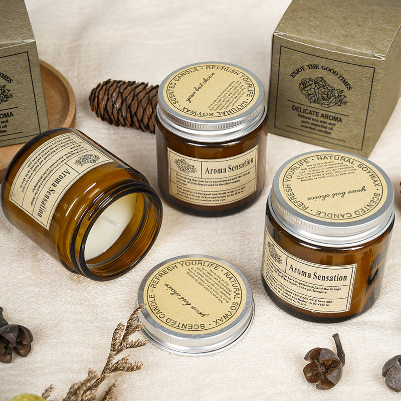 Brown Glass Aromatherapy Candles