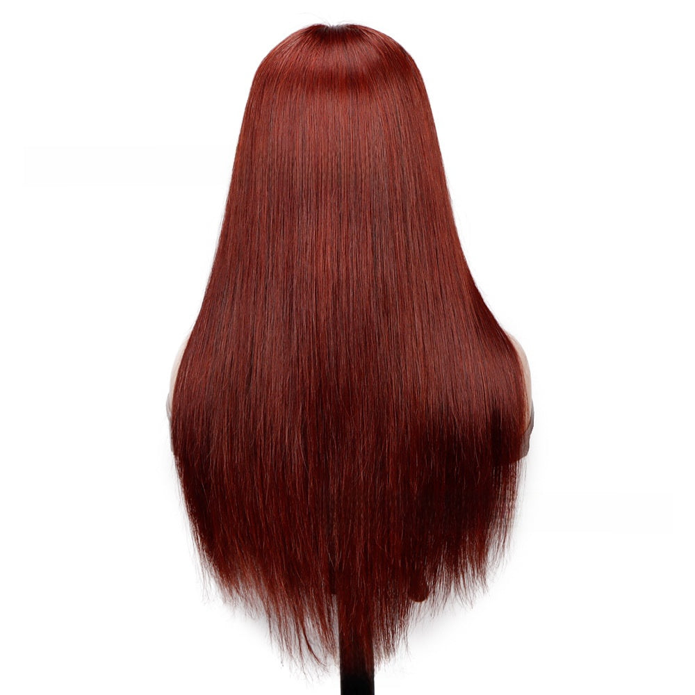 Brown-red wig with lace headband
