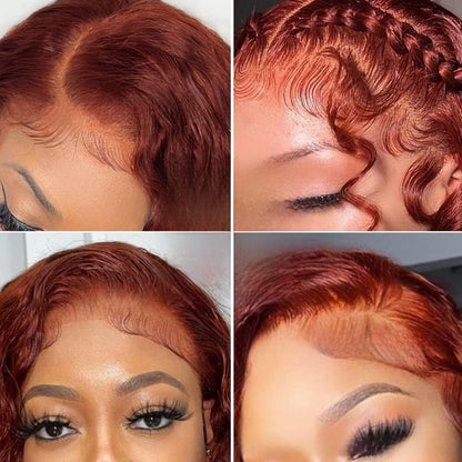 Brown-red wig with lace headband