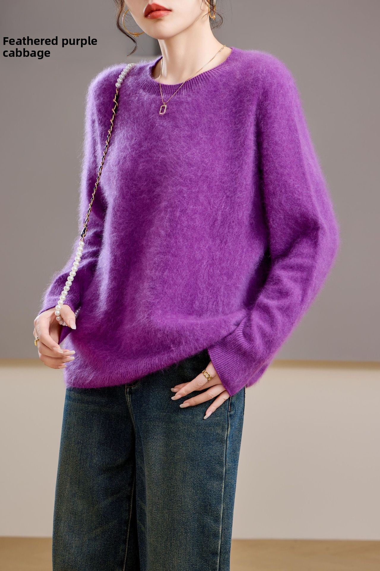 Brushed Cashmere Wool Sweater