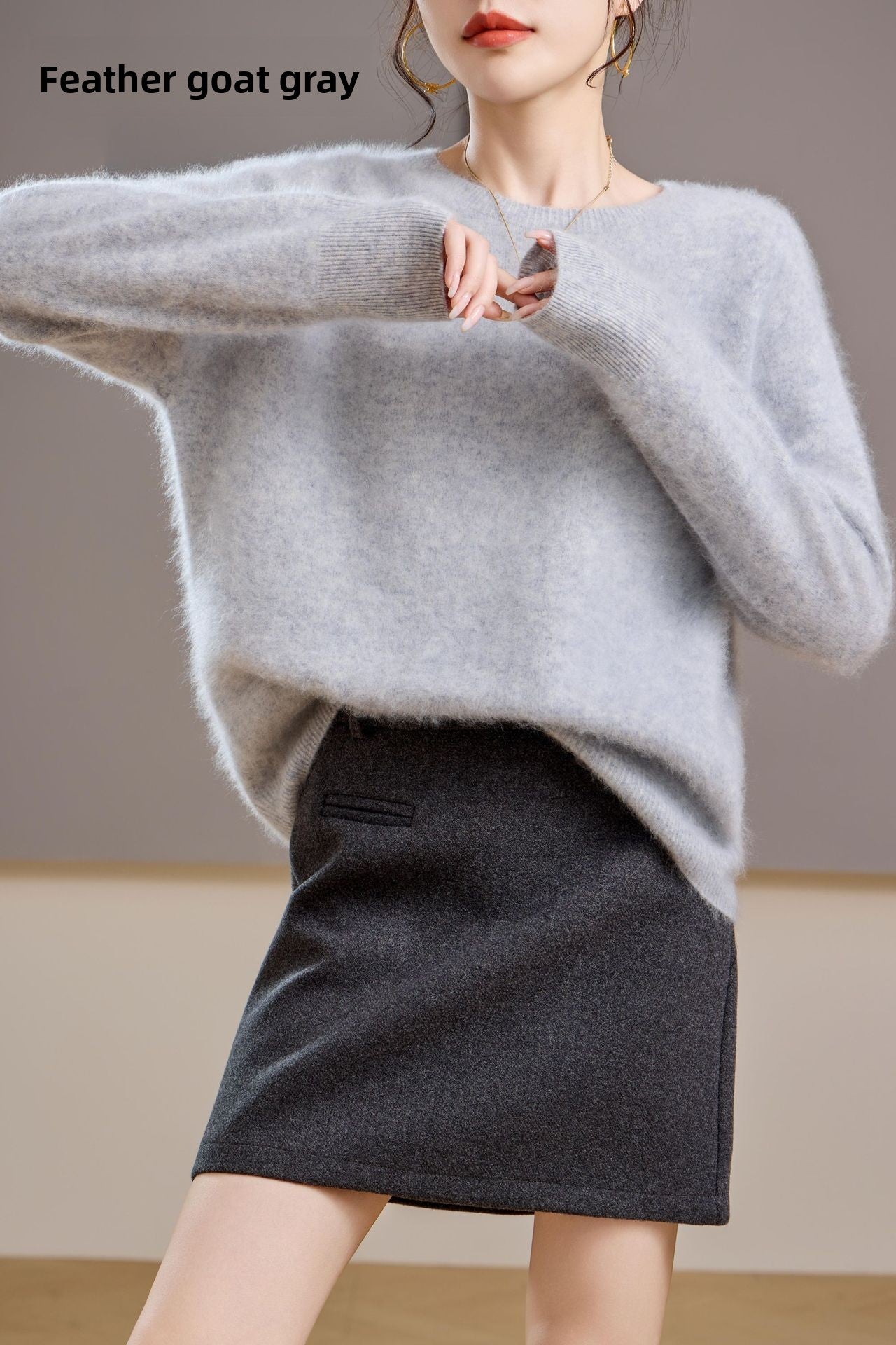 Brushed Cashmere Wool Sweater