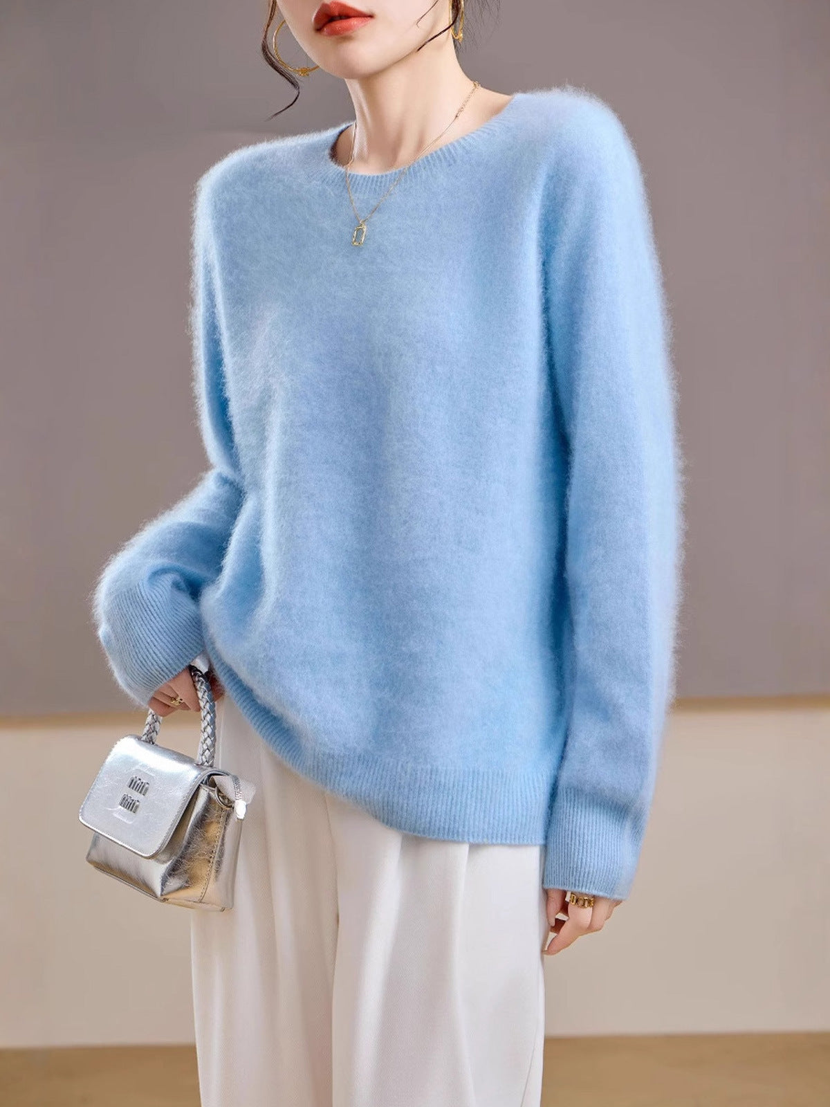 Brushed Cashmere Wool Sweater