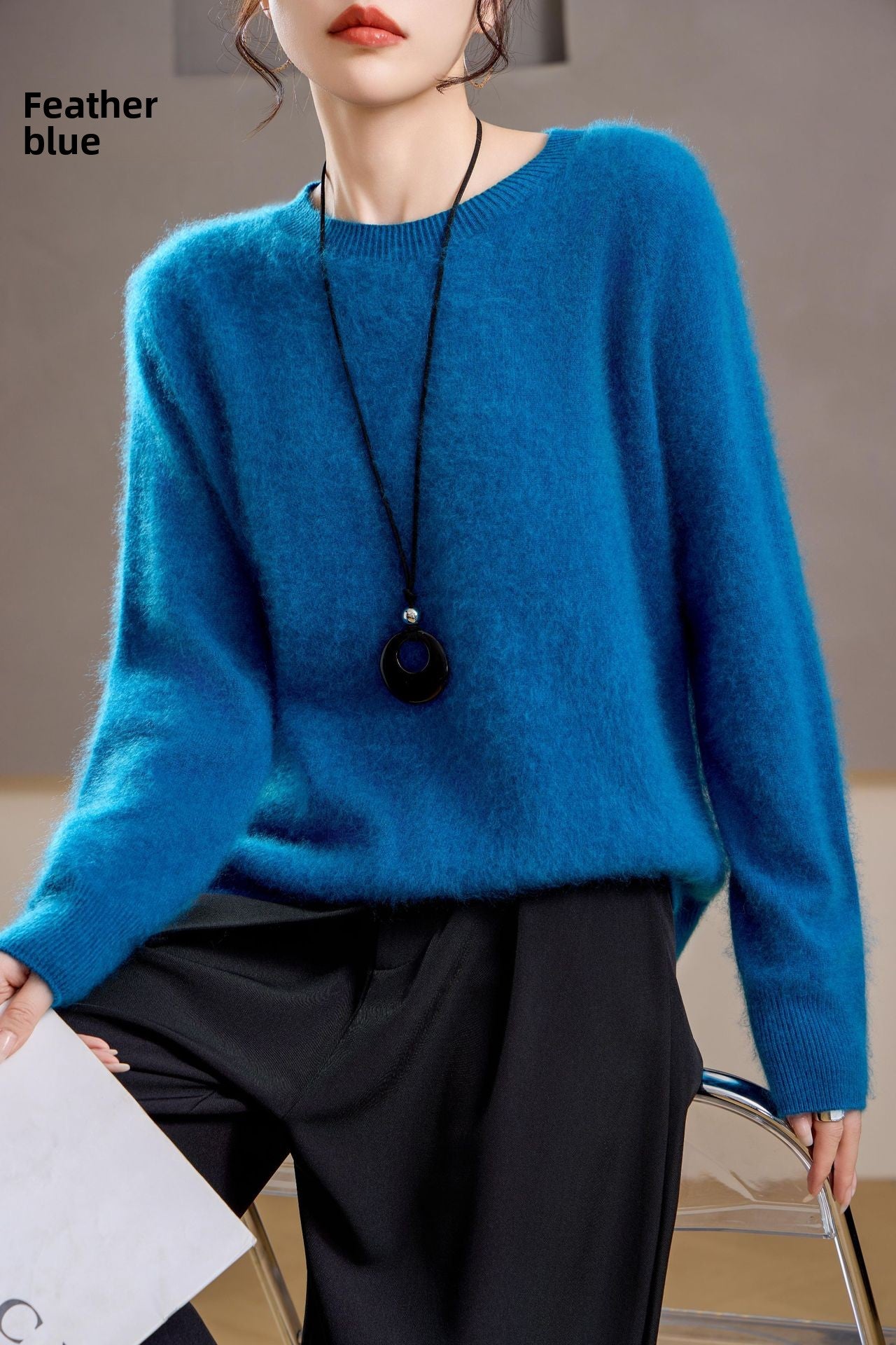 Brushed Cashmere Wool Sweater