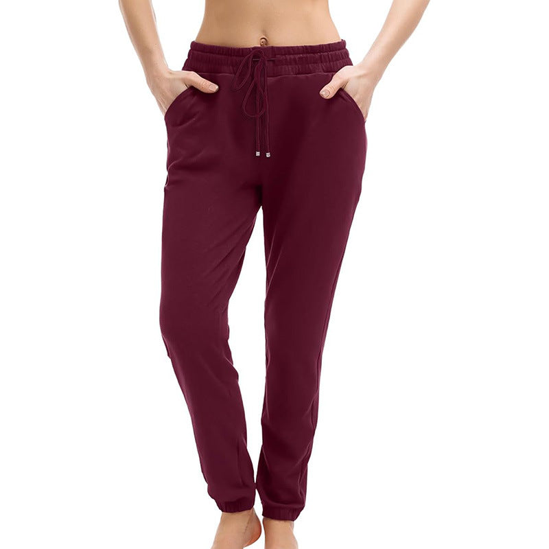 Brushed Fleece Loose Jogger Pants for Women