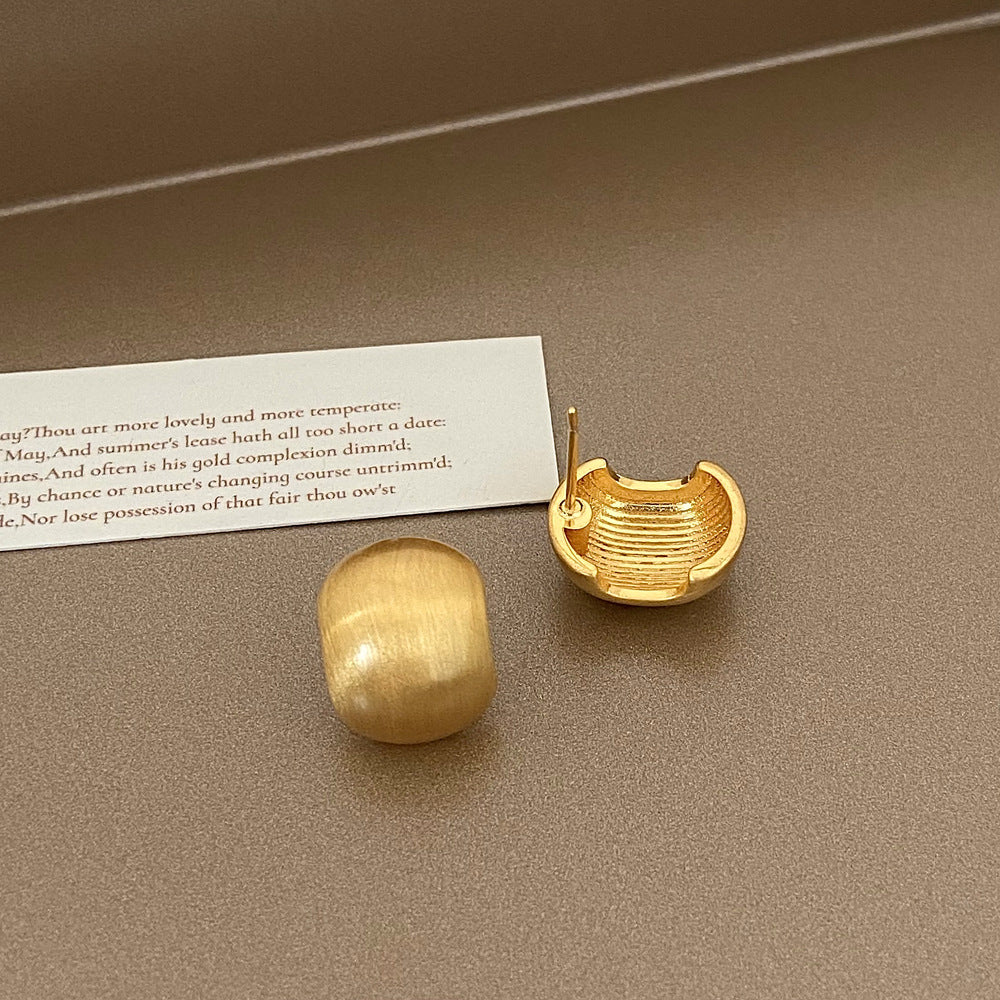 Brushed Gold Plated Earring