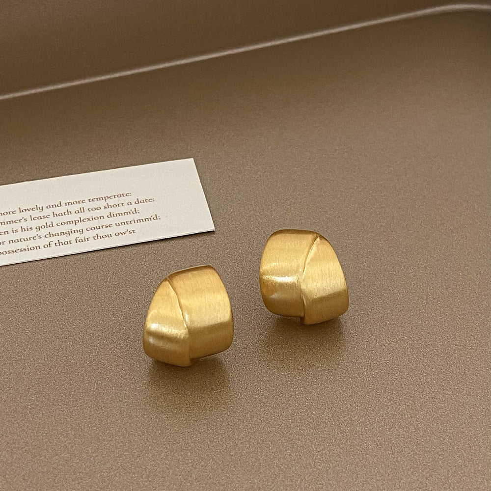 Brushed Gold Plated Earring