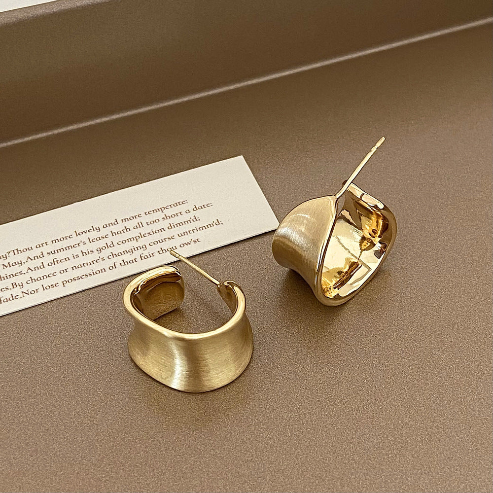 Brushed Gold Plated Earring