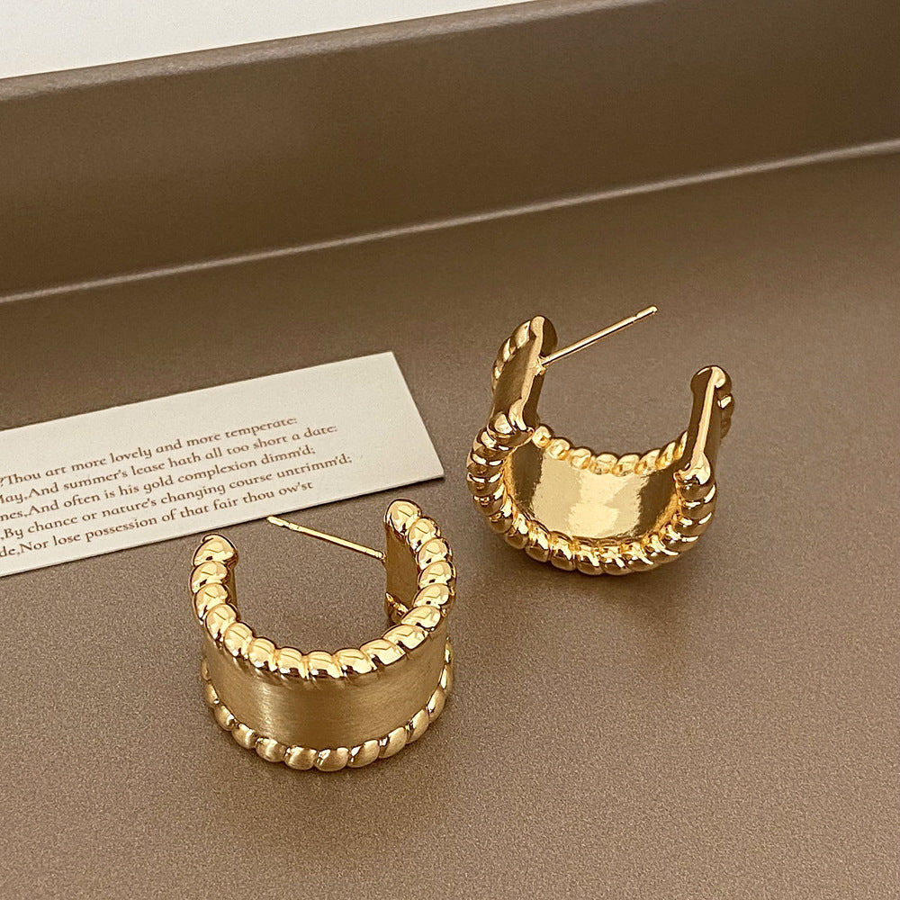Brushed Gold Plated Earring