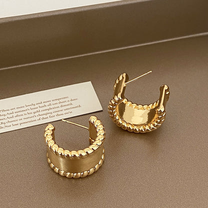 Brushed Gold Plated Earring