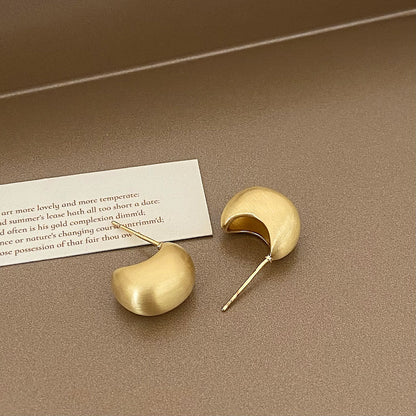 Brushed Gold Plated Earring