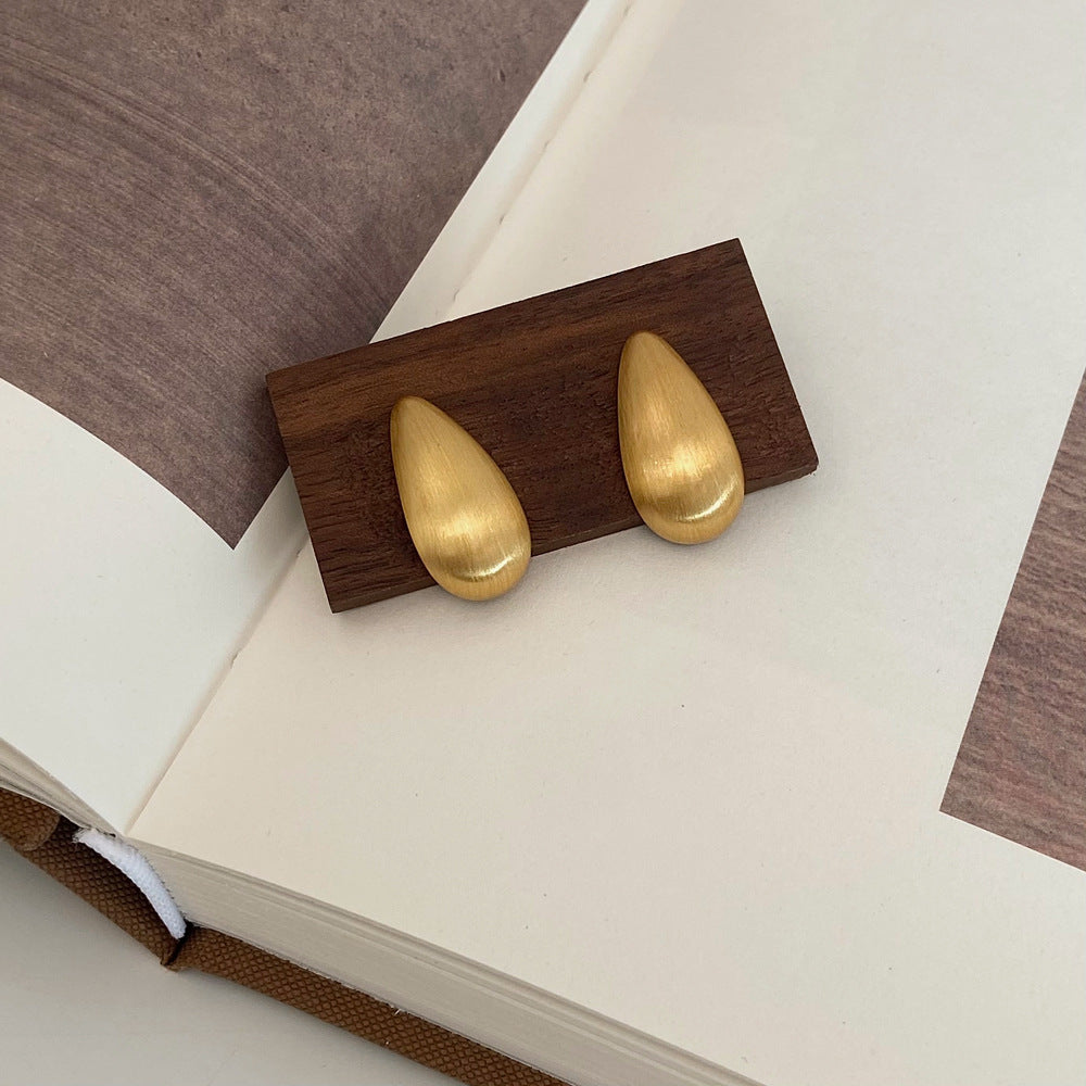 Brushed Gold Plated Earring