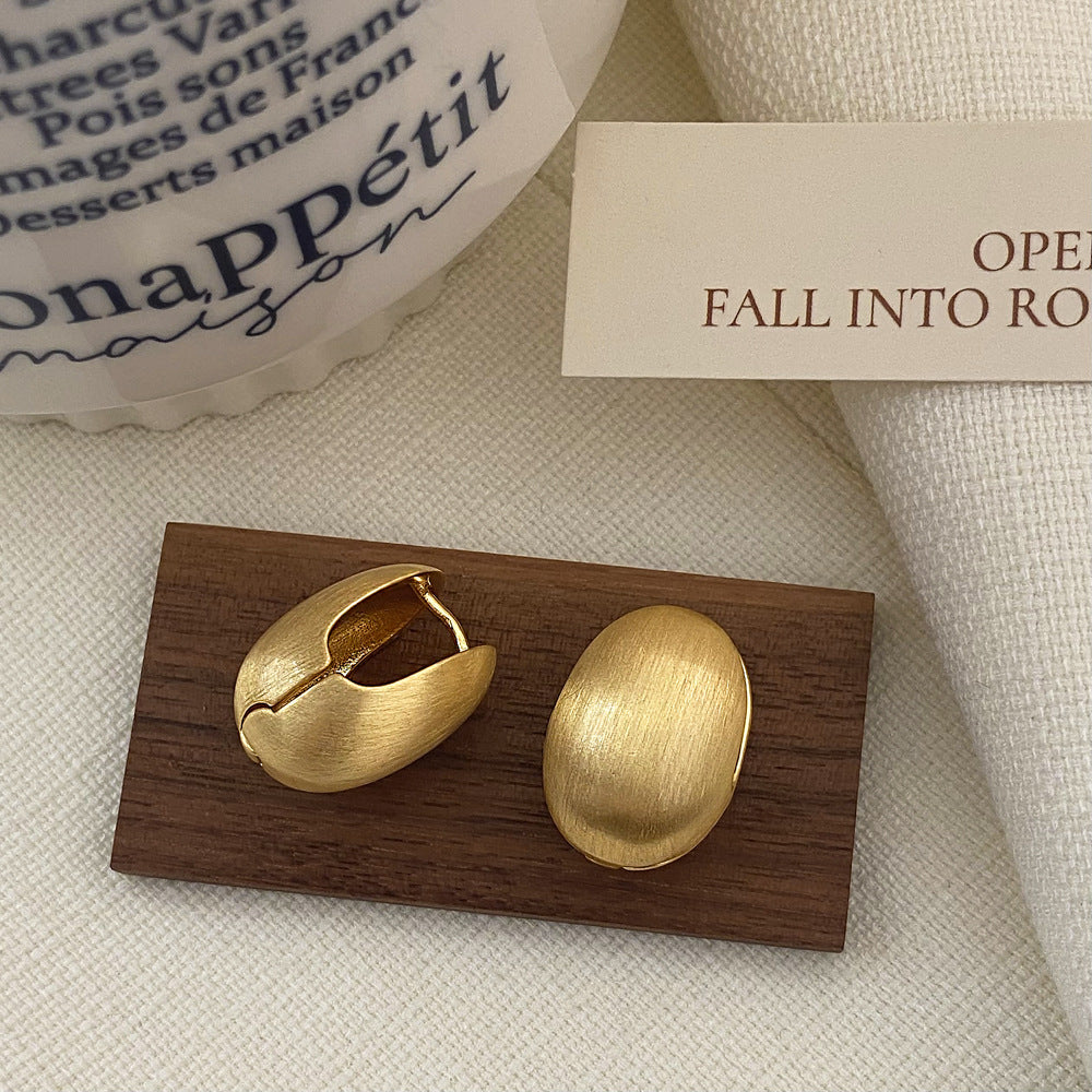 Brushed Gold Plated Earring