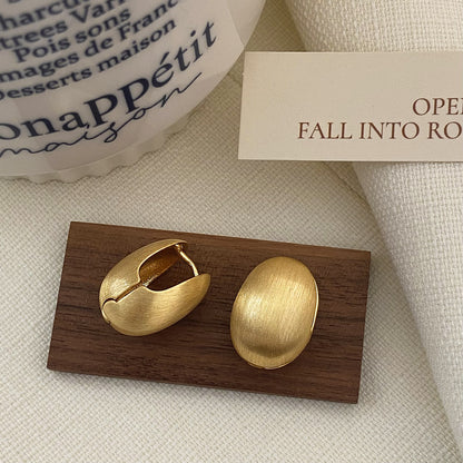 Brushed Gold Plated Earring