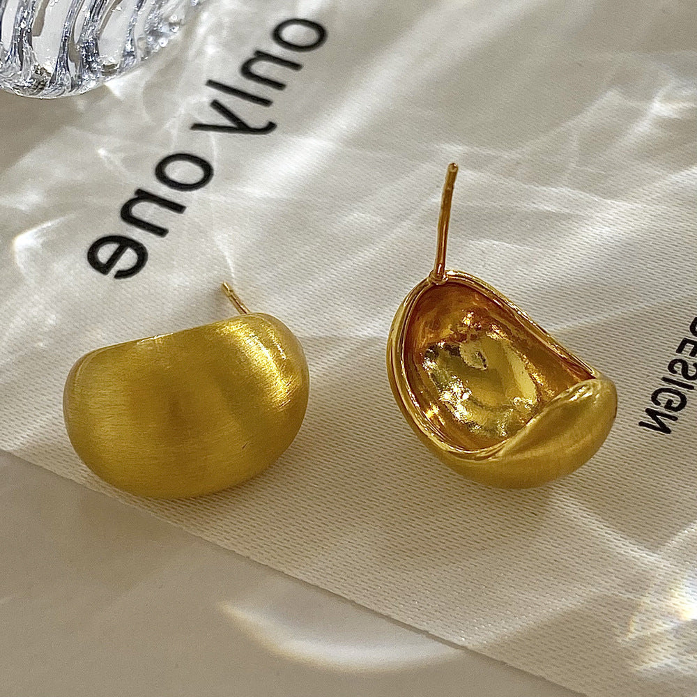 Brushed Gold Plated Earring