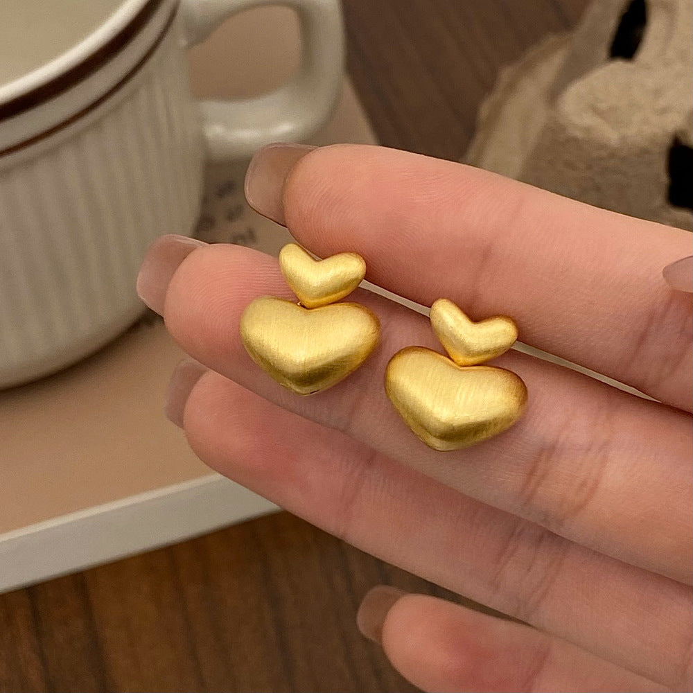 Brushed Gold Plated Earring