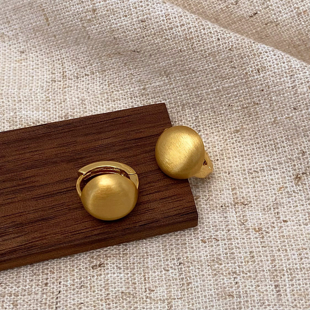 Brushed Gold Plated Earring