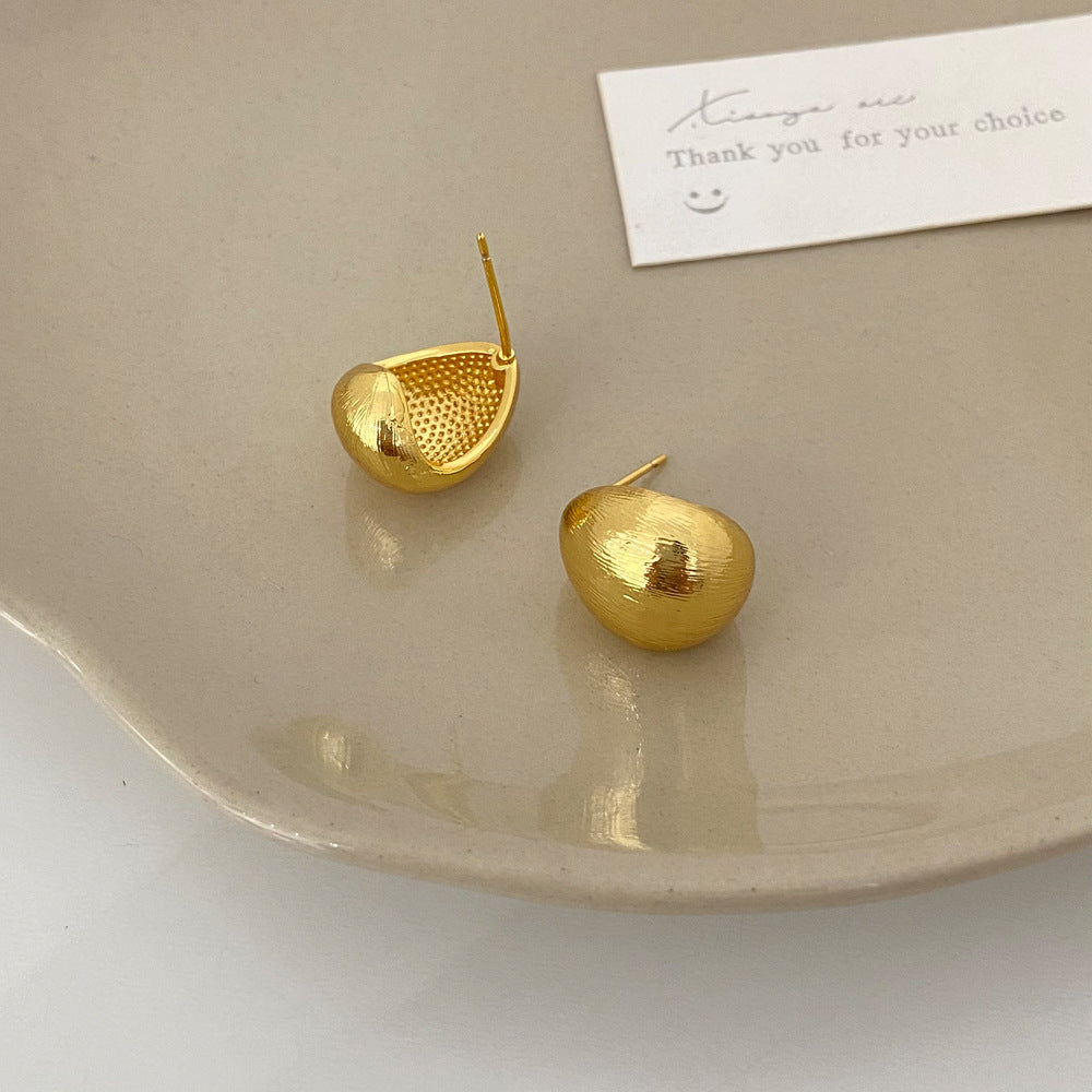 Brushed Gold Plated Earring
