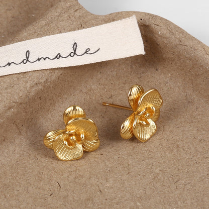 Brushed Gold Plated Earring
