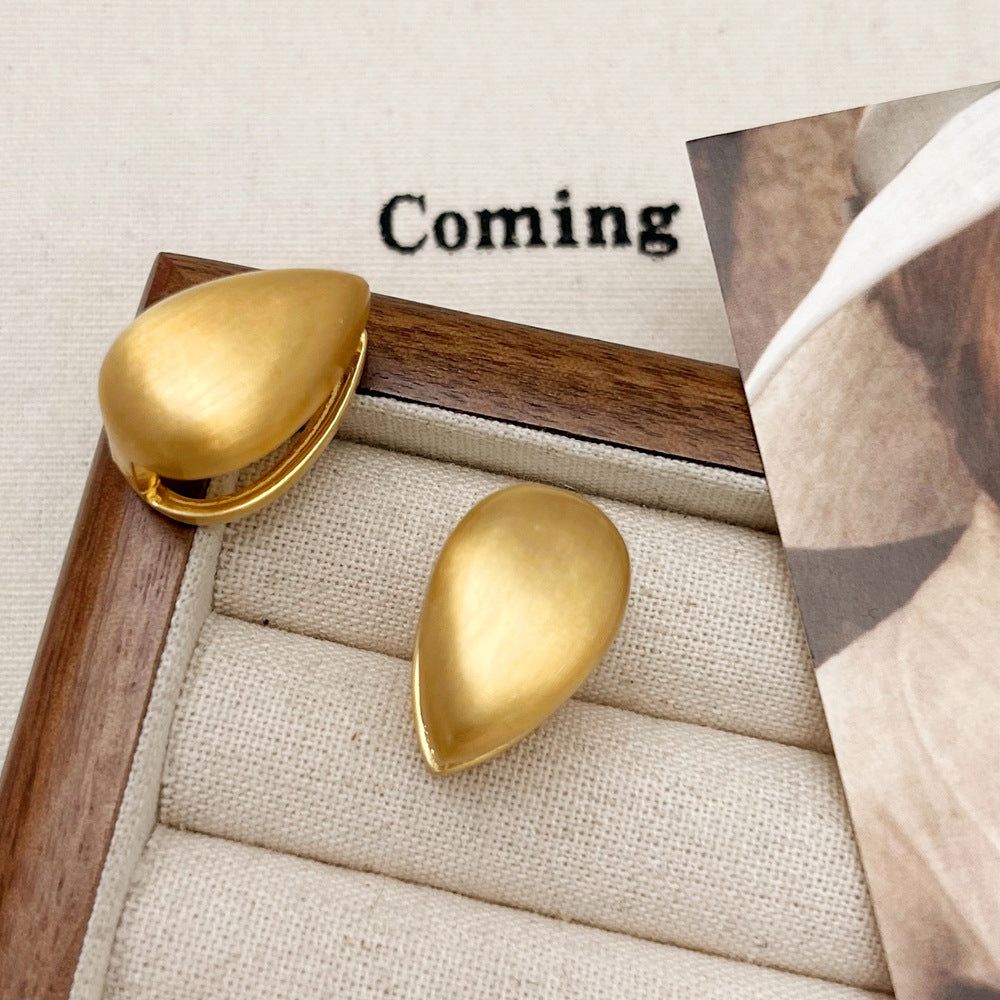 Brushed Gold Plated Earring