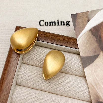 Brushed Gold Plated Earring