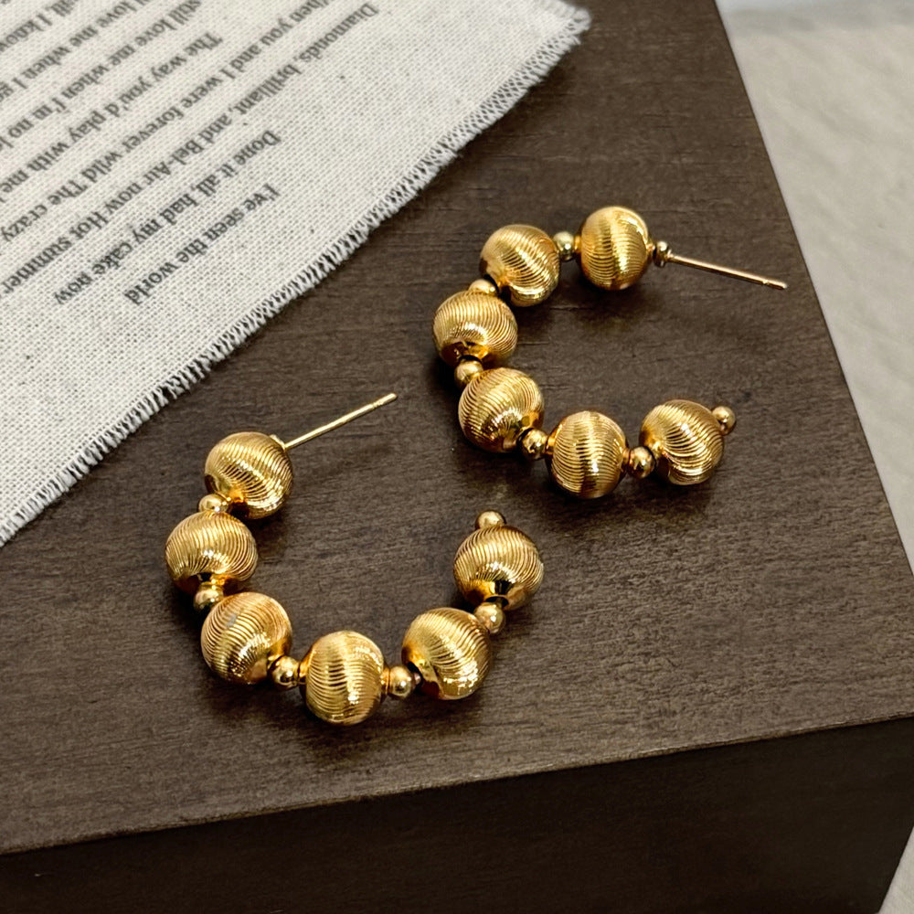Brushed Gold Plated Earring