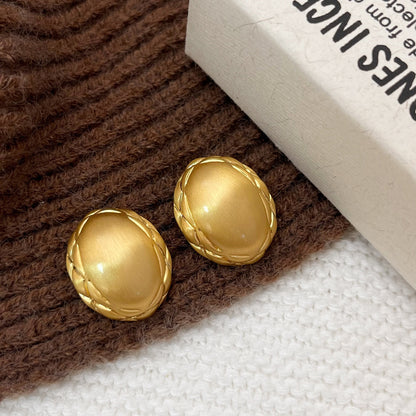 Brushed Gold Plated Earring