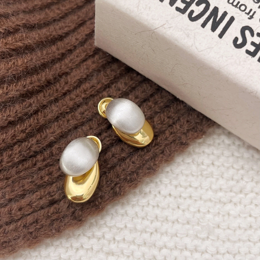 Brushed Gold Plated Earring