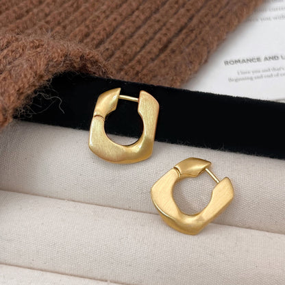 Brushed Gold Plated Earring