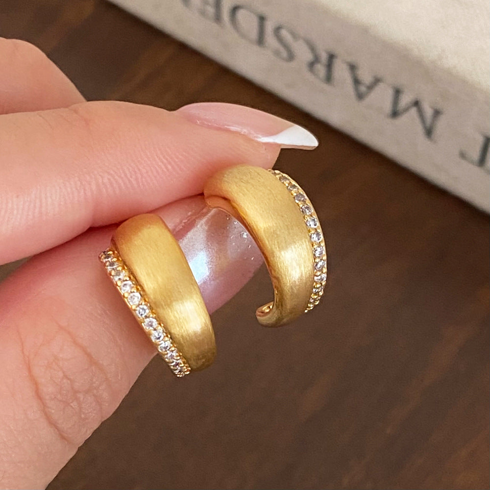 Brushed Gold Plated Earring