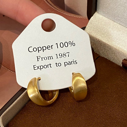 Brushed Gold Plated Earring