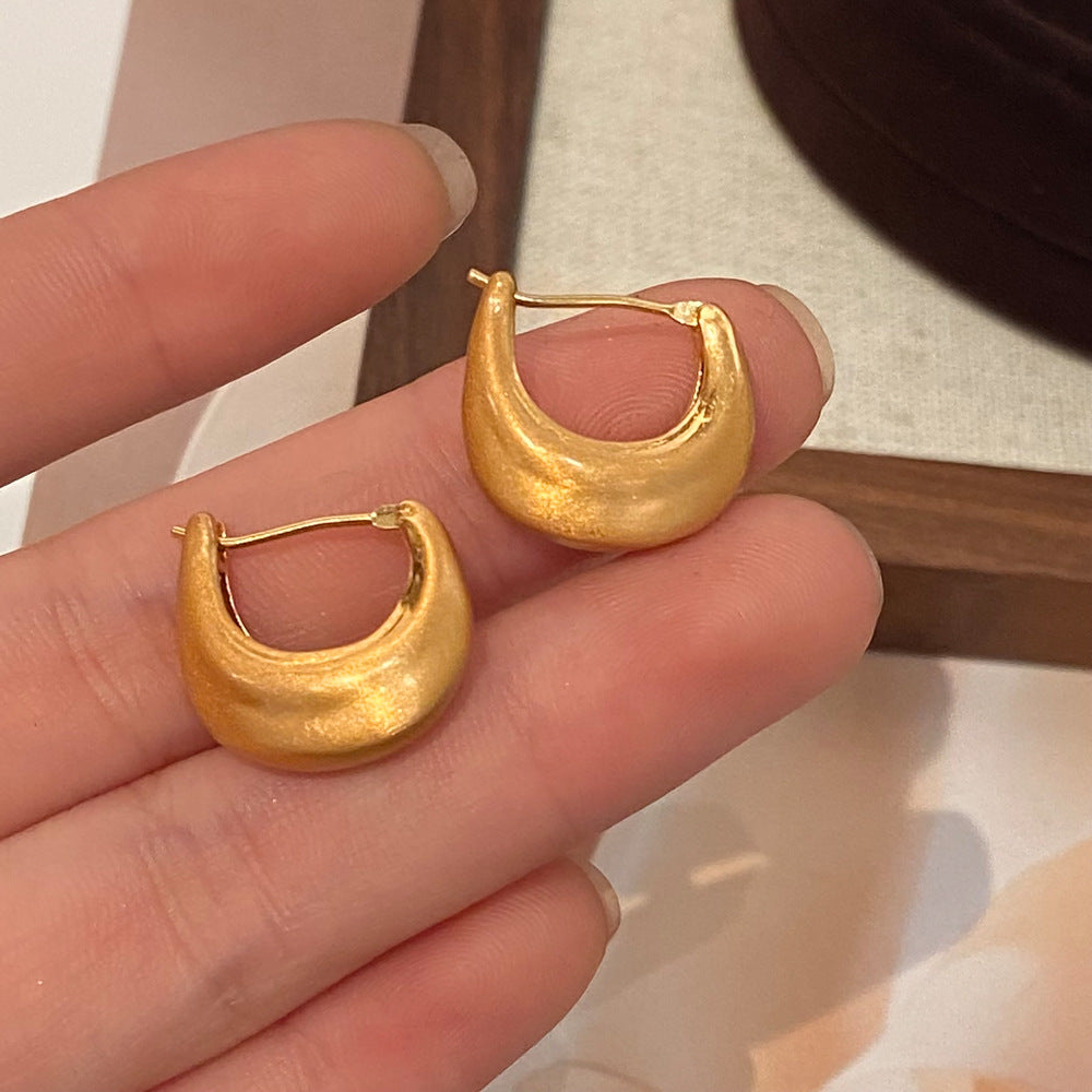 Brushed Gold Plated Earring