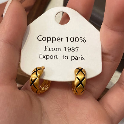 Brushed Gold Plated Earring