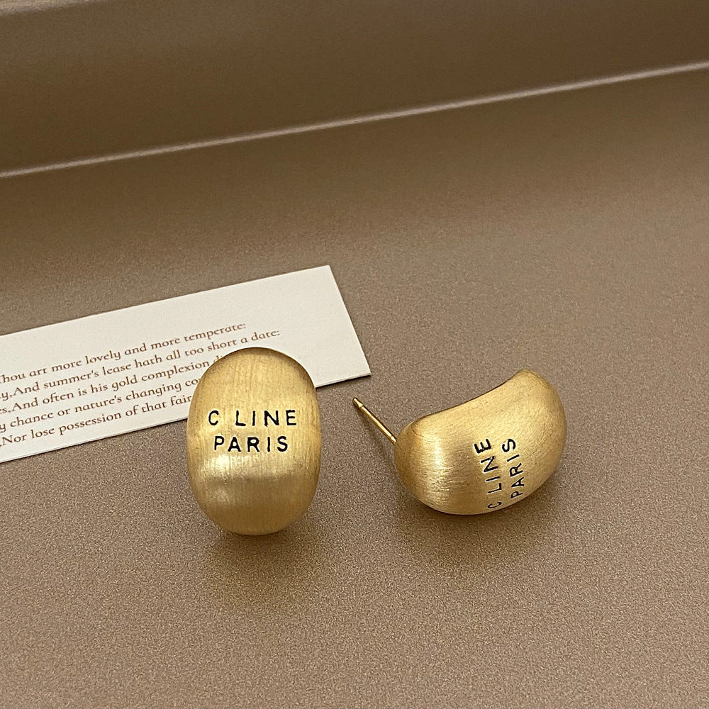 Brushed Gold Plated Earring