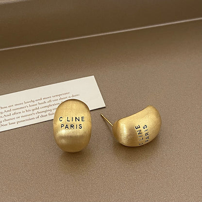 Brushed Gold Plated Earring