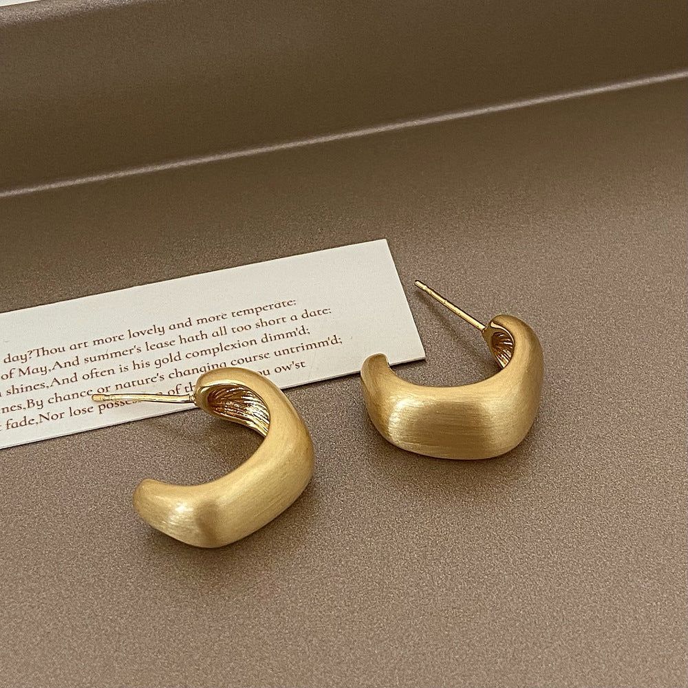 Brushed Gold Plated Earring