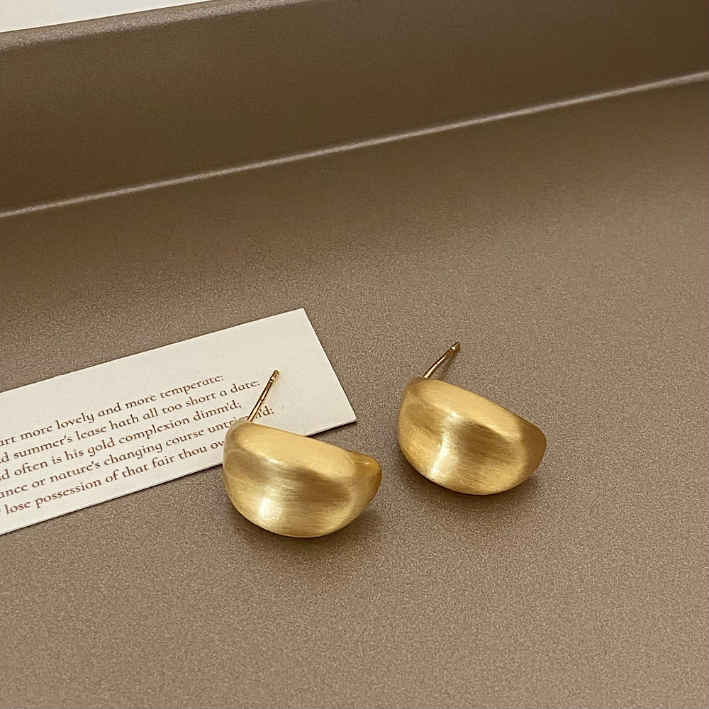 Brushed Gold Plated Earring