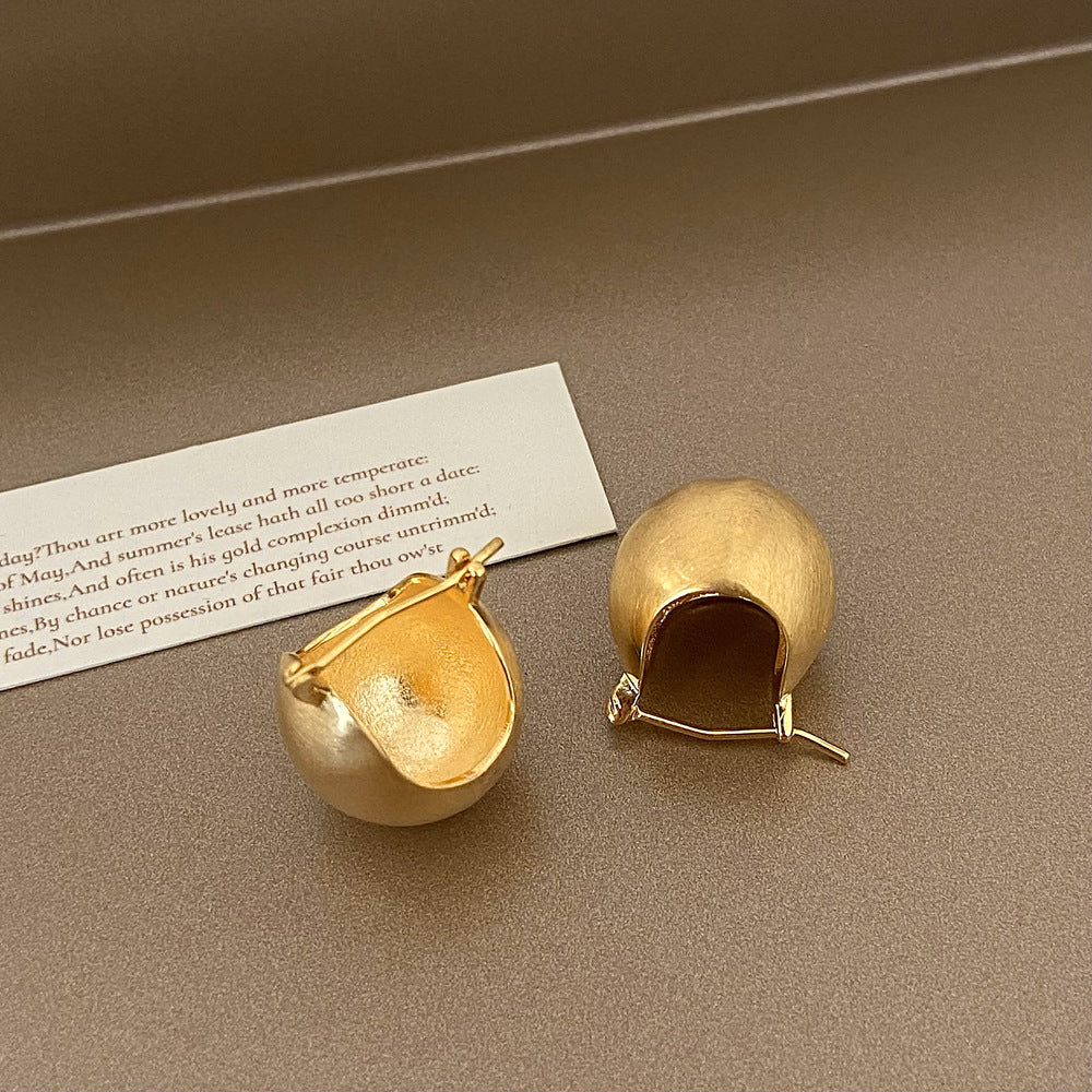 Brushed Gold Plated Earring