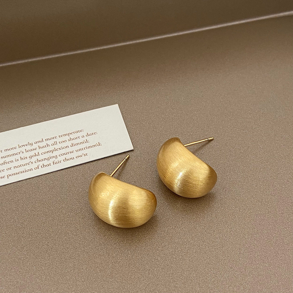Brushed Gold Plated Earring
